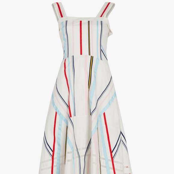 Tanya Taylor Saci Dress Grosgrain Stripes Size 10 - Picture 4 of 9